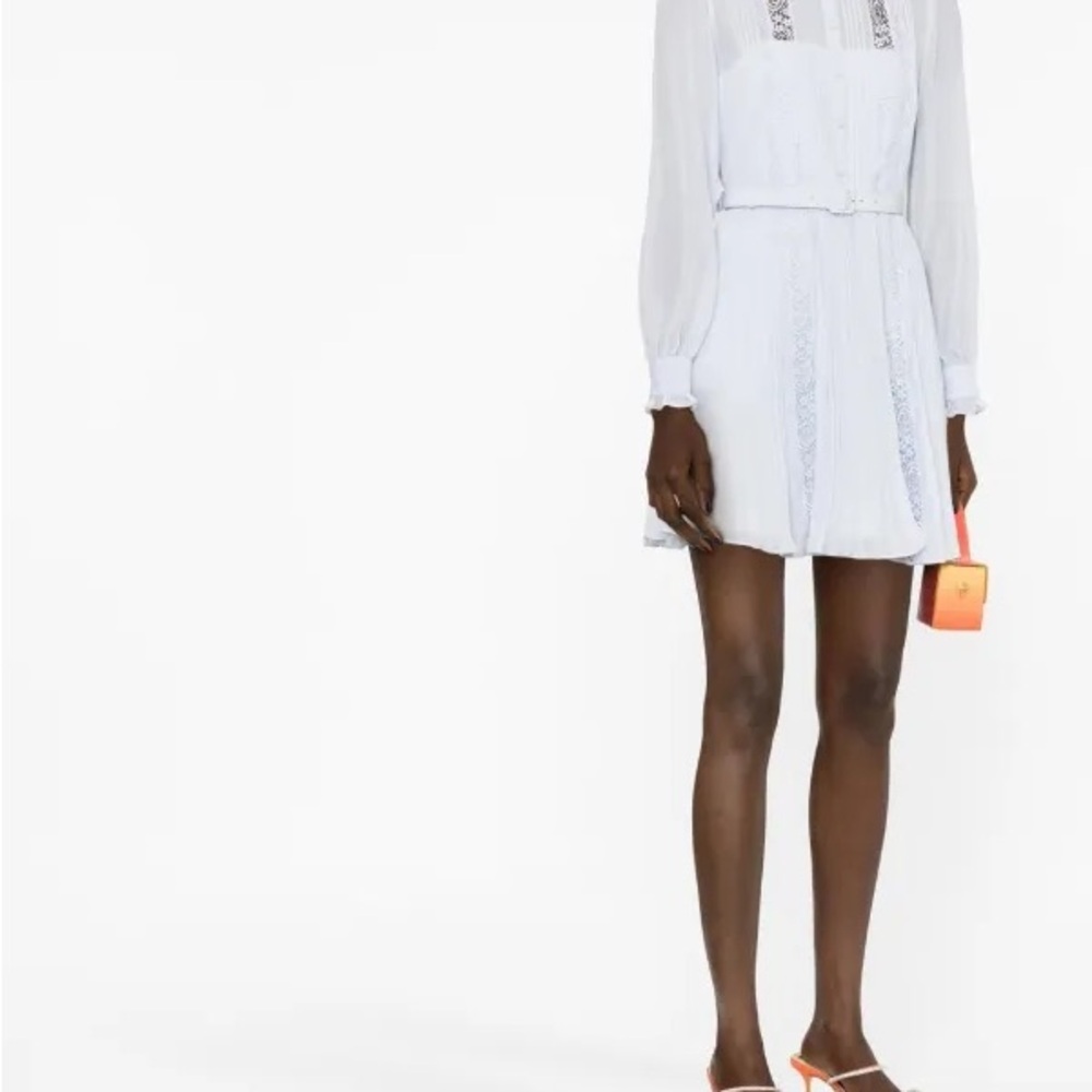 Self Portrait Chiffon Light Blue Women's Dress - Picture 4 of 6